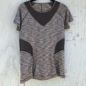 Lululemon grey and mesh reflective running shirt